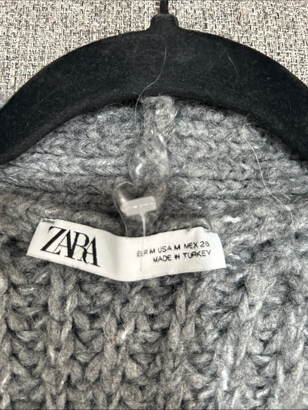 Zara Gray Open-Front Ribbed Knit Cardigan - Picture 10 of 11